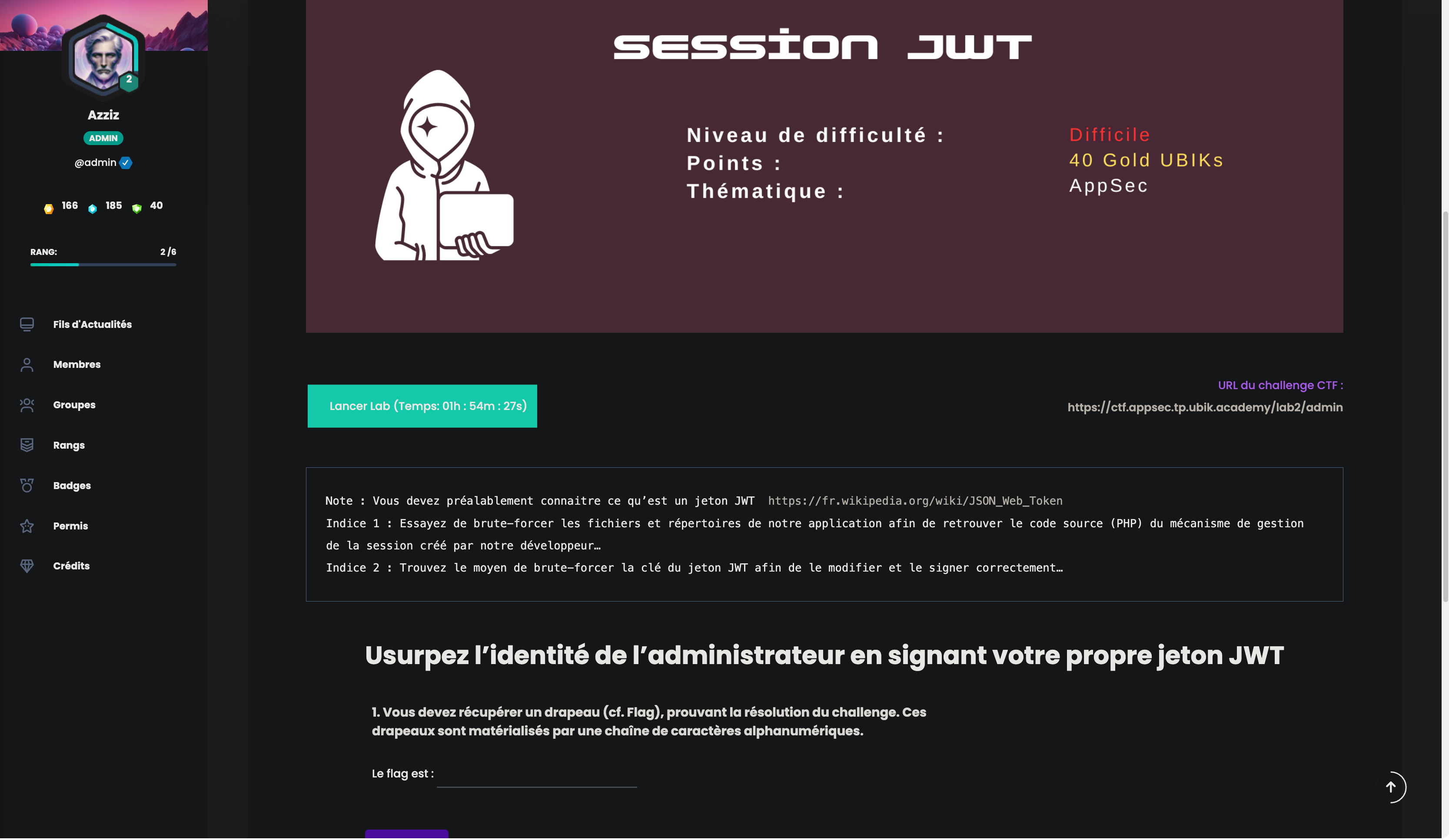 Challenges de sécurité de type Capture The Flag